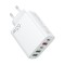 Incarcator retea, flippy, 5 porturi, 65w fast charge, 3 x usb, 2 x type-c, universal compatibil iphone, huawei, samsung, xiaomi, alb