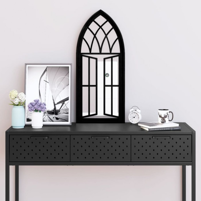 vidaXL Oglindă,negru, 70x30 cm,fier, pentru utilizare &icirc;n interior