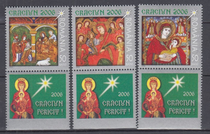 ROMANIA 2006 LP 1747 a CRACIUN SERIE CU TABS MNH