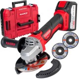 Raider RDP-SPAG20 - Polizor unghiular cu 1 acumulator Li-Ion 20 V 4 Ah 125 mm valiza plastic accesorii