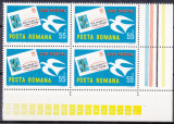 TSV$ - 1975 LP 877 CODIFICAREA POSTALA IN ROMANIA, BLOC X 4 MNH/** LUX, Nestampilat