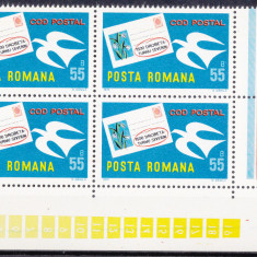 TSV$ - 1975 LP 877 CODIFICAREA POSTALA IN ROMANIA, BLOC X 4 MNH/** LUX