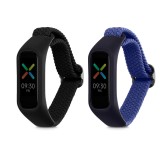 Set 2 Curele Kwmobile pentru OPPO Band Sport, Negru/Albastru, Nylon, KWM0000173Y005C