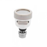 Cap de robinet cu aerator, 3 tipuri de jet, ABS, rotire 360 grade, alb/bej, Oem