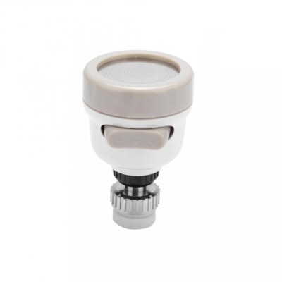 Cap de robinet cu aerator, 3 tipuri de jet, ABS, rotire 360 grade, alb/bej foto