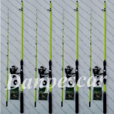 SET 4 Lansete ROBIN HAN BOLENTINO 2.40m + 4 Mulinete SAIMINO X4000 si 4role fir, Lansete Feeder si Piker, Baracuda