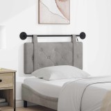 vidaXL Tăblie de pat suspendată Cu lumină LED Gri deschis Catifea 3424056