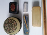 LOT 5 CUTII VECHI TABLA /PLASTIC KOH I NOOR HARDTMUTH,, HALVA , CEAI ,UMC, Lemn, Oval