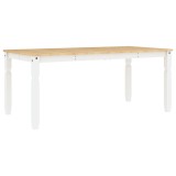Cumpara ieftin Masa de sufragerie "Corona", alb 180x90x75 cm lemn masiv de pin