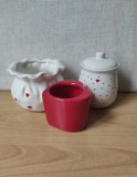 Lot de trei piese ceramică, tema &quot;inimi&quot;
