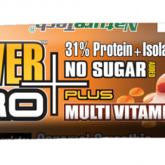 Baton energizant cu aroma de caramel Power Pro Plus, 80g, Nature Tech