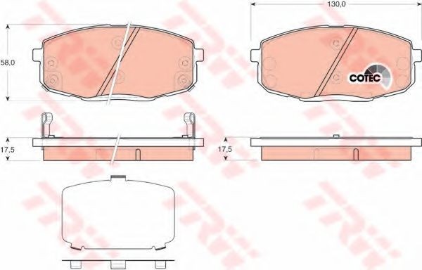 Set placute frana,frana disc KIA CEED SW (ED) (2007 - 2012) TRW GDB3450