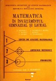 MATEMATICA IN INVATAMANTUL GIMNAZIAL SI LICEAL VOL.VII LECTII DE ANALIZA MATEMATICA, ARTICOLE METODICE SI P-350731
