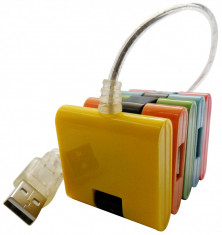 Hub USB Joystyle ZigZag 4 porturi USB 2.0 multicolor foto