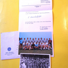 Lot 2 foto fotbal si scrisoare originala - MSV DUISBURG (Germania) 1972