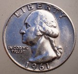 F.546 USA SUA WASHINGTON QUARTER DOLLAR 1961 ARGINT