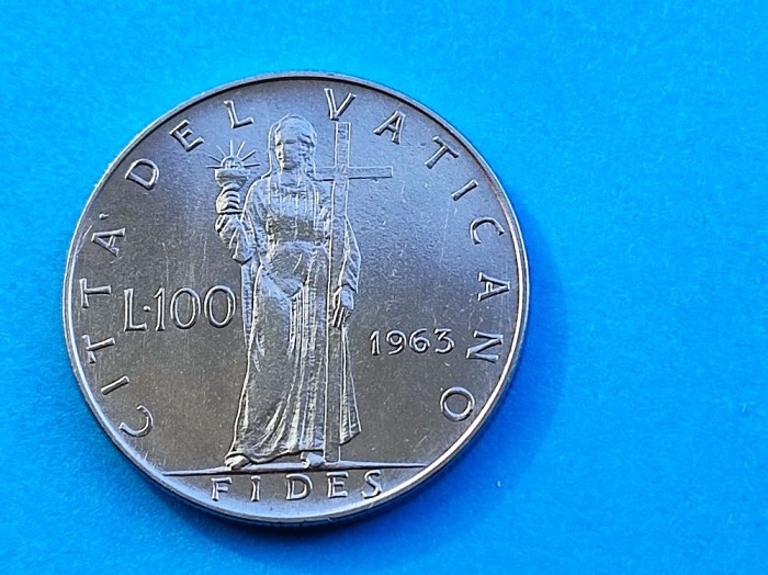 100 Lire 1963 Vatican-AUNC-UNC