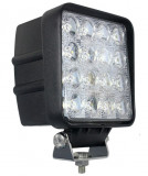 Proiector Led Off-Road 48W 12V-24V, 1440 Lumeni, Patrat, Spot Beam 30&deg; HAL144, General