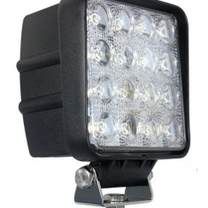 Proiector Led Off-Road 48W 12V-24V, 1440 Lumeni, Patrat, Spot Beam 30° HAL144