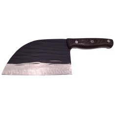 Cutit tip satar DEPOX&reg;, lucrat manual, Wave Blade, 30 cm, otel inoxidabil, 680 g, negru