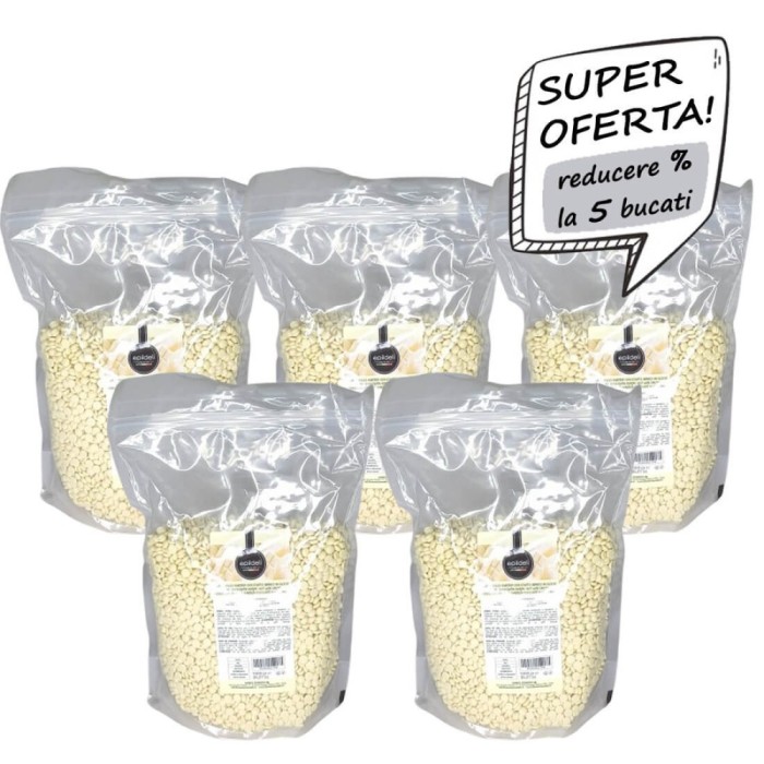 Oferta 5 buc Ceara Elastica Epildeli Perle Ciocolata Alba 1kg