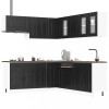 Set dulap de bucătărie 11 piese &bdquo;Kalmar&rdquo; lemn negru prelucrat
