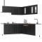 Set dulap de bucătărie 11 piese &bdquo;Kalmar&rdquo; lemn negru prelucrat