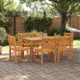 Cumpara ieftin Set de masă pentru grădină 7 pcs Maro lemn masiv de acacia