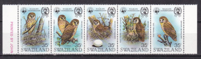 Swaziland 1982 fauna pasari MI 398-402 MNH ww81 foto