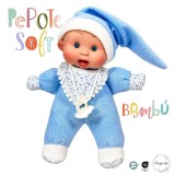 Papusa cu costumas albastru Nines D Onil, Colectia Bebelusi moi, cu miros de vanilie, 26 cm (2024), Nines D&#039;onil