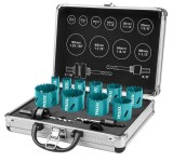 TOTAL - SET 10 CAROTE SI 2 AXURI CU BURGHIU PENTRU CENTRARE PowerTool TopQuality