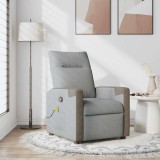 VidaXL Fotoliu de masaj rabatabil, gri deschis, textil