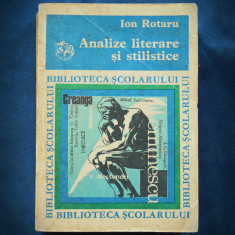 ANALIZE LITERARE SI STILISTICE - ION ROTARU