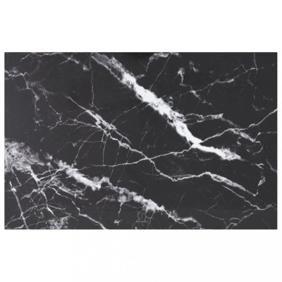 vidaXL Blat masă negru 100x62 cm 8mm sticlă securizată design marmură 322275 foto