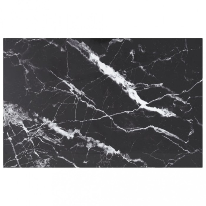 vidaXL Blat masă negru 100x62 cm 8mm sticlă securizată design marmură 322275