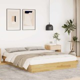 vidaXL Cadru de pat fără saltea 140x200 cm din lemn masiv de stejar