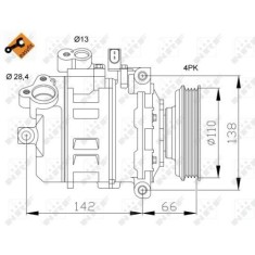 Compresor climatizare Audi A4 (8e2, B6), A6 (4b2, C5) Nrf 32106