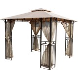 Pavilion de gradina din metal cu dim. 3x3x2.2 m, bej, poze informative produsul este nou nemontat, suruburi sigilate, partea metalica vezi ultima poza