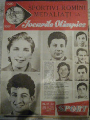 Revista Sportul (septembrie 1960)-Sportivi Romani medaliati la Jocurile Olimpice foto