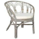 VidaXL Scaun de sufragerie cu pernă, gri, ratan natural și in 325476