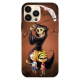 Husa compatibila cu Apple iPhone 15 Pro Max, Viceversa, model Grim art Billy and Mandy , Silicon, TPU, Transparent, Carcasa