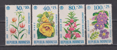 INDONEZIA 1965 FLORA MI. 499-502MNH foto