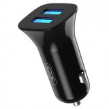 Incarcator Auto XO-TZ10, 2xUSB , 2.4A + Cablu de date/ incarcare USB Type-C, Negru, Blister