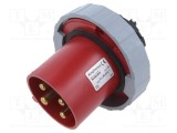 Conector alimentare AC trifazat AMPHENOL IP&amp;S 63A 415V 4 pini IP69K pentru panou