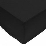 VidaXL Cearșafuri cu elastic, 2 buc., negru, 180x200 cm, bumbac