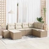 VidaXL Set de canapele pentru grădină 6 pcs bej și crem Rattan poli 3347131