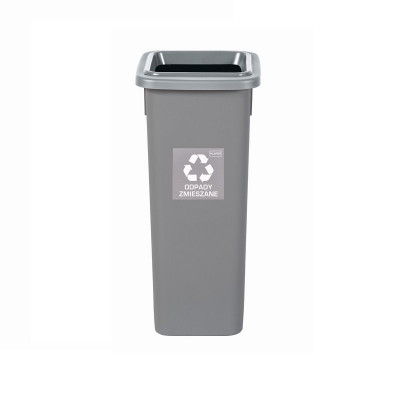 Cos Plastic Reciclare Selectiva, Capacitate 53l, Plafor Fit - Gri Cu Capac Gri - Altele foto