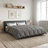 vidaXL Duvet de iarnă Patos Gri deschis 220 x 260 cm Microfibră 42026095