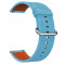 Curea piele, compatibila Huawei Watch GT 2 46mm, telescoape Quick Release, 18cm, Albastru deschis