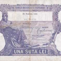 REPRODUCERE bancnota 100 lei 24 noembrie 1921 Romania